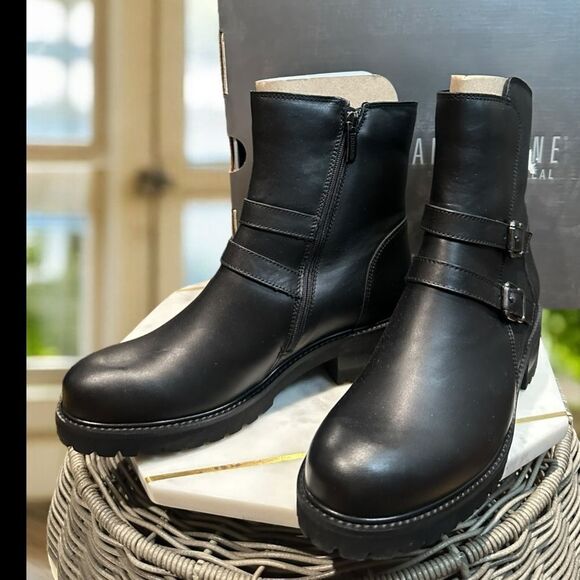 NEW 🔥 LA CANADIENNE Waterproof Booties Biker Moto Boot Black Leather Size 8 - Picture 13 of 16